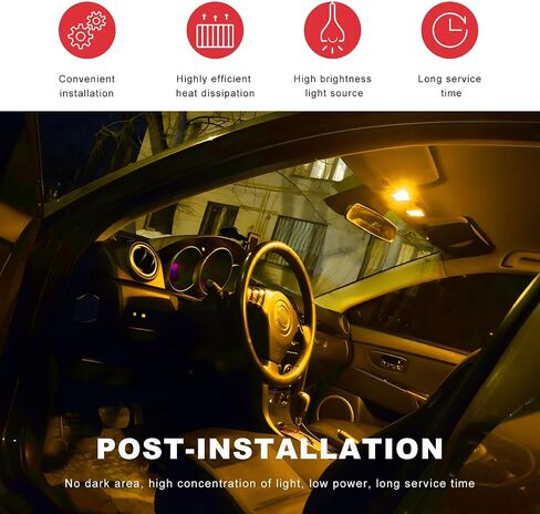 2 PCS 194 LED LED ، Super Bright T10 168 2825 W5W Dome Map Door Scidentesy LED LID PLUSTS ، LERR ERROR FREE 6000K 3030 Chips Bulb Placeming for LIDE PLATE LIGHTS (WHITE) in Kuwait