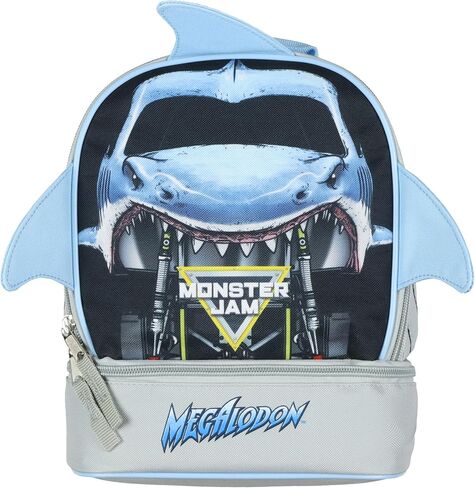 Monster Jam Lunch Box Shark Megalodon Truck 3D Fins Dual Compartment Bag Based Cooler Bag in Saudi Arabia