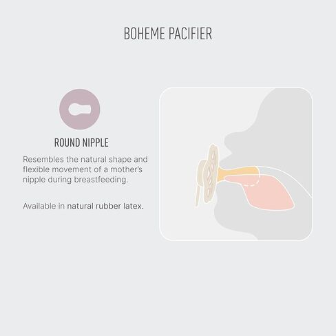 BIBS Pacifiers 0-6 Months | Boheme Collection 2-Pack | BPA-Free Round Nipple | Made in Denmark | Dusty Pink/Elderberry Color Pacifier in Saudi Arabia