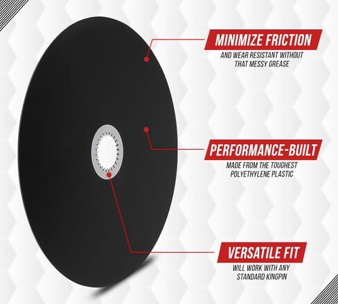 MyTee Products 4 Pack 36 "Fifth Wheel Disc Lube Plate W/Clip Clip -Steel - سميك 5 مم ، HDPE - حماية الاحتكاك لمقطورة العجلة الخامسة ، RV ، مجموعة أمان العربة in Kuwait