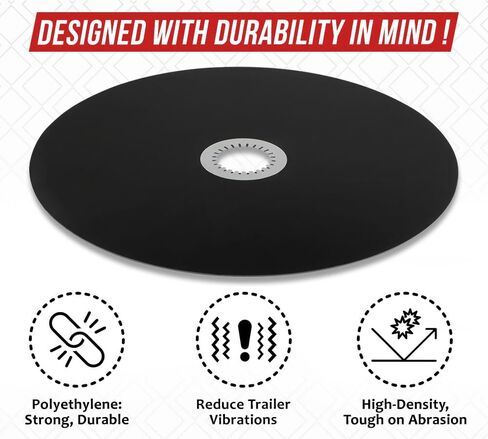 MyTee Products 4 Pack 36 "Fifth Wheel Disc Lube Plate W/Clip Clip -Steel - سميك 5 مم ، HDPE - حماية الاحتكاك لمقطورة العجلة الخامسة ، RV ، مجموعة أمان العربة in Kuwait