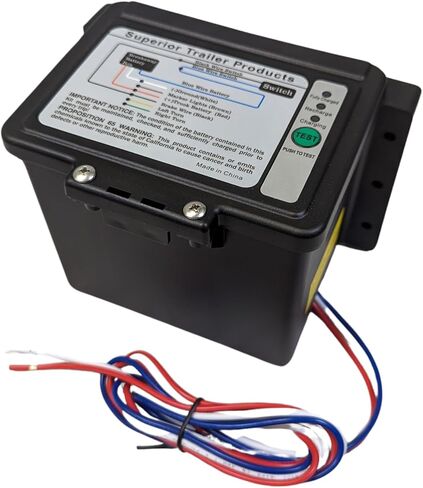 TOP Load Trailer Breakaway Kit مع البطارية ، مفتاح الانفصال ، كابل الانفصال ، صندوق البطارية ، مدمج في الشاحن ، مؤشر شحن LED والأسلاك. ملحقات مقطورة لفرامل مقطورة كهربائية in Kuwait