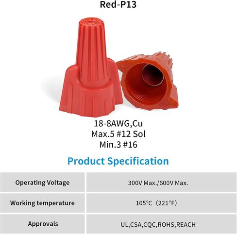 Winged Wire Connectors Nuts 10 PCs, Dicio Twist Wire Cap Electrical Connectors UL Listed Screw-On Connectors Kit 22-8 AWG for Connect Electrical Wiring in Saudi Arabia