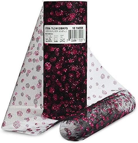 Expo International Premium Glitter Dots Spool of 6" X 10 Yards | Pink/Fuchsia Tulle in Saudi Arabia