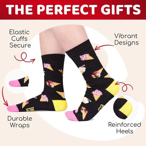 HAPPYPOP Funny Ice Cream Gifts Ice Cream Socks, Teen Girls Gift Ideas, Life Is Better With Ice Cream in Saudi Arabia