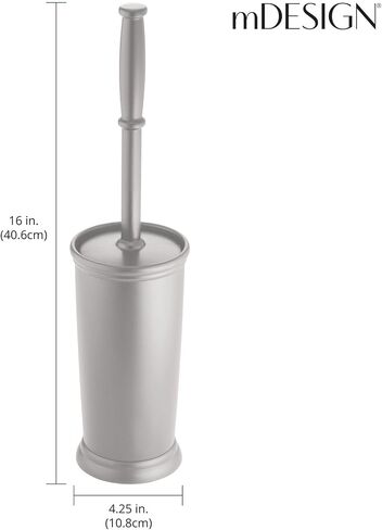 mDesign Toilet Bowl Brush and Holder - Covered Bathroom Toilet Brush - Standing Toilet Bowl Scrubber in Modern Holder - Compact, Deep Cleaning Brush for Toilet - 2 Pack, Hyde Collection, Charcoal Gray in Saudi Arabia
