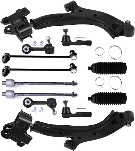 12 PCS Supension Kit - FIT 2007-2011 لـ Honda CR -V ، تشمل - ذراع التحكم السفلي الأمامي W/Ball Joint Most Rod Rod Bar end Link Steering Rack Boot OE# K750297 ES800510 in Saudi Arabia
