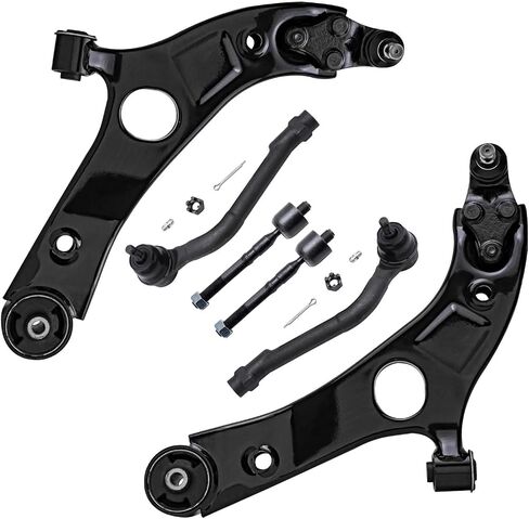 Detroit Axle - Front 6pc Control Arms Kit for Kia Optima Hyundai Sonata Azera Cadenza 2 Lower Control Arms w/Ball Joints 4 Inner & Outer Tie Rods Replacement in Kuwait