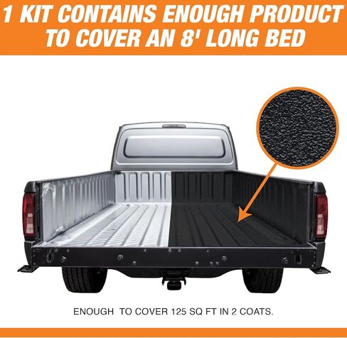 Rintek Urethane Spray-On Truck Bed Liner Kit - Easy 3 to 1 Mix Ratio, Just Mix, Shake and Shoot It - Professional Durable Textured Protective Coating (Black 1 Gallon Kit) in Saudi Arabia