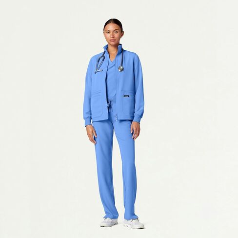 JAANUU Ceri Women’s Scrub Jacket – Classic Medical Uniform Jacket with 6 Pockets, Stretch Fabric, Wrinkle Resistant in Saudi Arabia