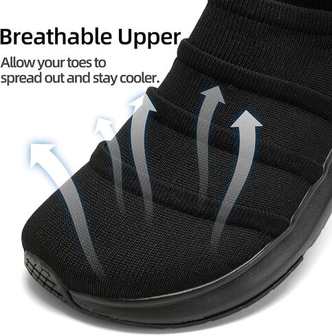 Men's Slip-On Wide Toe Box Sneakers - Extra Wide Width Breathable Shoes for Gym, Travel Laceless Lightweight Shoes in Saudi Arabia