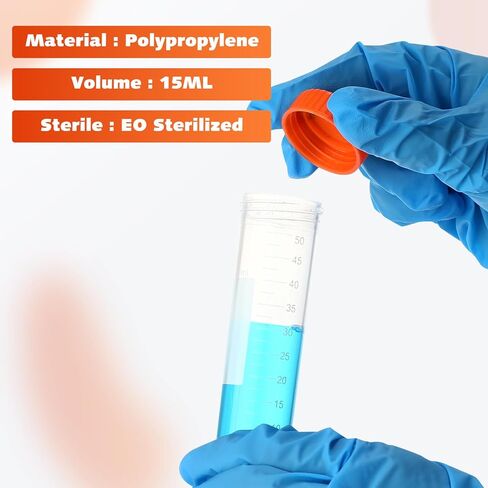 100 Pack 50ml Self Standing Centrifuge Tubes 28 x 116 mm Plastic Test Tubes with Caps Skirted Conical Tubes Vials with Screw Cap, Graduated Marks for Science Experiments, Liquids, Party Supplies in Kuwait