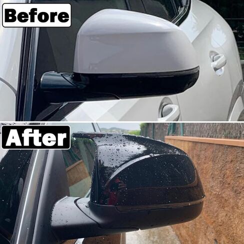 Auto Car Rear View Side Mirror Cover Trim for BMW X3 G01 X4 G02 X5 G05 X6 G06 X7 G07 2018-2020 Carbon Fiber Style(Black-Bright Black) in Saudi Arabia