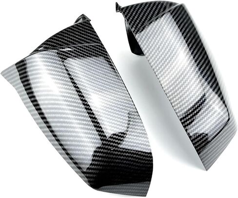 غطاء غطاء مرآة الرؤية الجانبية الجانبية لـ BMW 5 6 7 Series E60 E61 E63 E64 F01 F02-F04 F06 F07 F11 F12 F13 Carbon Fiber أسود (نظرة ألياف الكربون) in Kuwait