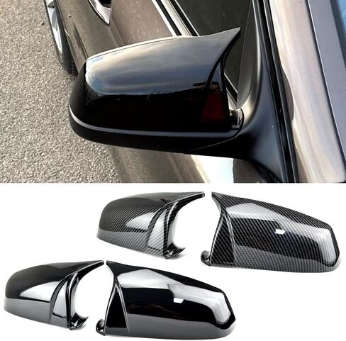 غطاء غطاء مرآة الرؤية الجانبية الجانبية لـ BMW 5 6 7 Series E60 E61 E63 E64 F01 F02-F04 F06 F07 F11 F12 F13 Carbon Fiber أسود (نظرة ألياف الكربون) in Kuwait