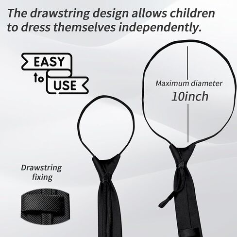 الأولاد المربوون مسبقًا Necktie 15 "x2" مع DrawCord قابل للتعديل للشباب والمدرسة وحفلات الزفاف in Kuwait