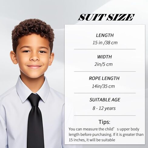 الأولاد المربوون مسبقًا Necktie 15 "x2" مع DrawCord قابل للتعديل للشباب والمدرسة وحفلات الزفاف in Kuwait