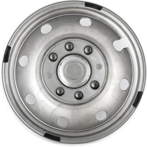 17 "خلفية خلفية مصقولة مصقولة من الفولاذ المقاوم للصدأ ، 4pcs الترباس متين على 8 lug 5 ثقوب تنفيس غطاء العجلة hubcaps تناسب 2003-2018 دودج رام 3500 شاحنة in Saudi Arabia