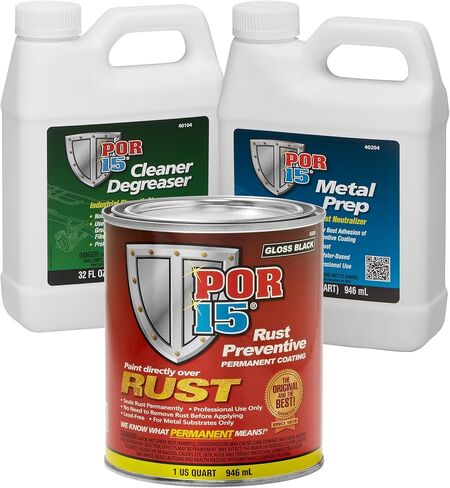 POR-15 Gray Stop Rust Undercoating System, 3 Products, 32 fluid ounces each in Saudi Arabia