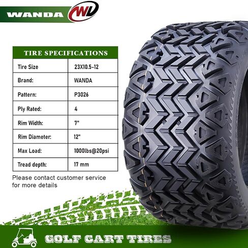 WANDA 23X10.5-12 Golf Cart ATV Tires 4 Ply 23X10.5x12 14034 … in Saudi Arabia