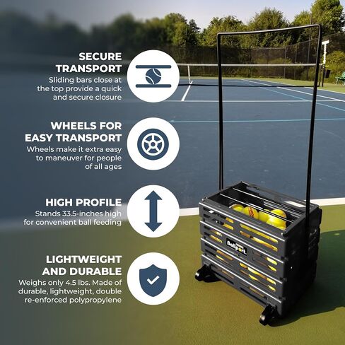 Tourna Ballport Deluxe Tennis Ball Hopper with Wheels - Blue in Kuwait