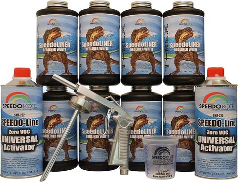 Speedokote T-Rex White Bed Liner ، 2k urethane ، SMR-1000W-K8 Truck Bedliner w/Free Spray Gun in Kuwait