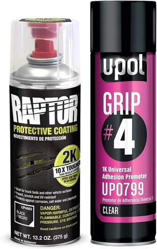 UPOL RAPTOR 2K Black Prayon Truck Bedliner Aerosol Grip Responsion Kit 4883 + 799 in Kuwait