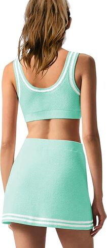 Nirovien Womens 2 قطعة تمرين مجموعات تنس Skort مجموعات مطابقة لدبابات الملابس الصالحة الرياضية و skorts الرياضية in Kuwait