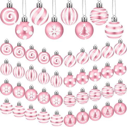 24 Pcs Christmas Ball Ornaments Black and White Christmas Tree Decoration Ornaments 2.36 Inches Glitter Plastic Stripe Dot Snowflake Hanging Decoration for Home Indoor in Saudi Arabia