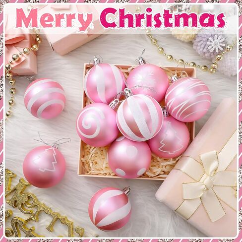24 Pcs Christmas Ball Ornaments Black and White Christmas Tree Decoration Ornaments 2.36 Inches Glitter Plastic Stripe Dot Snowflake Hanging Decoration for Home Indoor in Saudi Arabia