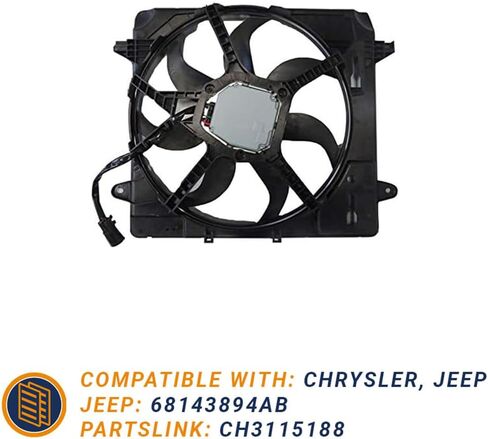 مكونات تجميع المعجبين بالرادياتير والمكثف الجديدة المتوافقة مع كرايسلر جيب رانجلر 3.6L V6 3604CC 220 CID 2012 2013 2014 2015 2017 2017 بأرقام الأجزاء 68143894AB CH311518888888888 in Kuwait