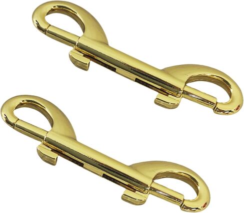 2Pcs 4.6-inch Double Ended Snap Hooks, Silver Heavy Duty Double-Ended Bolt Snap Hook Double Sided Clip Zinc Alloy Metal Trigger Clip Snap Hook for Chain Latch Dog Leash Pet Feed Bucket, SATONBEYI in Kuwait