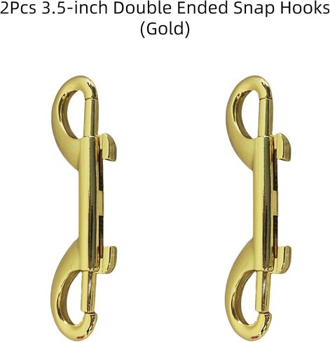 2Pcs 4.6-inch Double Ended Snap Hooks, Silver Heavy Duty Double-Ended Bolt Snap Hook Double Sided Clip Zinc Alloy Metal Trigger Clip Snap Hook for Chain Latch Dog Leash Pet Feed Bucket, SATONBEYI in Kuwait