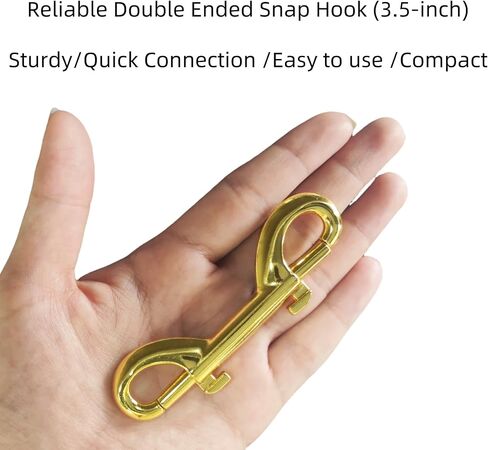 2Pcs 4.6-inch Double Ended Snap Hooks, Silver Heavy Duty Double-Ended Bolt Snap Hook Double Sided Clip Zinc Alloy Metal Trigger Clip Snap Hook for Chain Latch Dog Leash Pet Feed Bucket, SATONBEYI in Kuwait