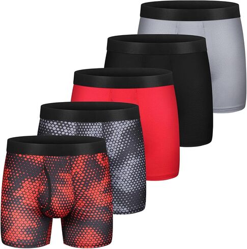 ملخصات Boys Boxer 5/7 حزمة الحجم من 13 عامًا إلى 16 عامًا ، ملابس رياضية سريعة الجفاف مع ذبابة مضادة للتنفس للارتداء اليومي in Kuwait