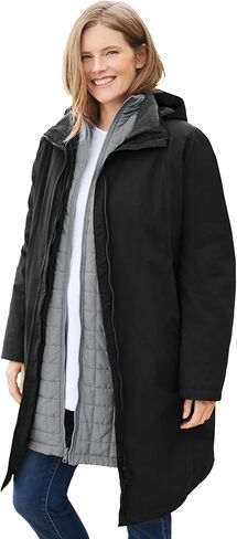 امرأة ضمن زائد الحجم 3 في 1 سترة تايلون مقنع 1 in Kuwait