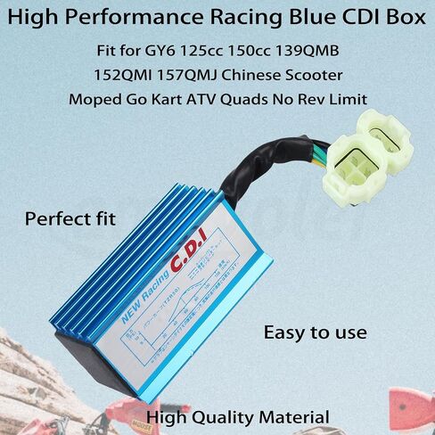 ATMT1-147 GY6 High Performance Racing CDI Box Aftermarket Replacement Parts Fit for 50cc 125cc 150cc 139QMB 152QMI 157QMJ Chinese Scooter Moped Go Kart ATV Quads. in Saudi Arabia