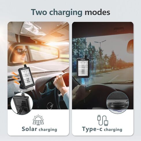 نظام مراقبة ضغط الإطارات TPMS 22 مستشعرًا عموديًا ، جميع الضغط على الإطارات ودرجة الحرارة في وقت واحد ، الطاقة الشمسية ، ل RV ، شاحنة شبه ، منزل ، العجلة الخامسة ، المقطورة (التدفق من خلال ، 22 مستشعر) in Kuwait