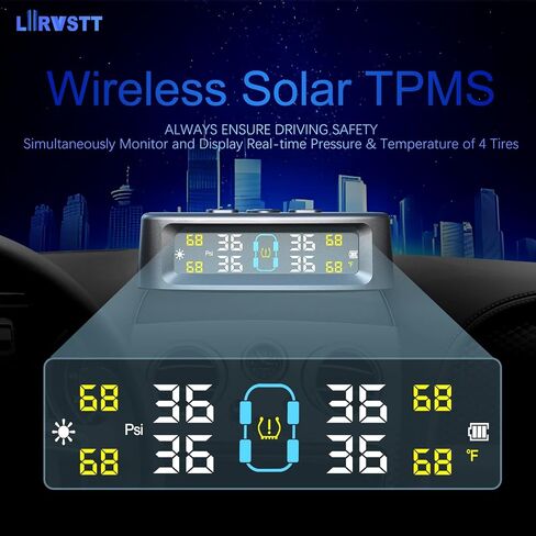 نظام مراقبة ضغط الإطارات ، نظام مراقبة ضغط الإطارات مع شحن الطاقة الشمسية ، RV TPMS مع 4 أجهزة استشعار خارجية و 6 أوضاع إنذار ، شاشة LCD في الوقت الفعلي ، إيقاف تشغيل تلقائي/على الوضع ، 0-88PSI للمقطورة/سيارات الدفع الرباعي/الشاحنات in Kuwait