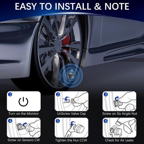 نظام مراقبة ضغط الإطارات ، نظام مراقبة ضغط الإطارات مع شحن الطاقة الشمسية ، RV TPMS مع 4 أجهزة استشعار خارجية و 6 أوضاع إنذار ، شاشة LCD في الوقت الفعلي ، إيقاف تشغيل تلقائي/على الوضع ، 0-88PSI للمقطورة/سيارات الدفع الرباعي/الشاحنات in Kuwait