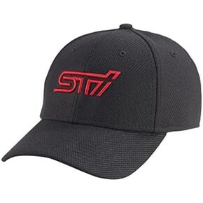 Subaru Genuine Sti Logo Stretch Cap Hat Impreza Forester Outback Ascent BRZ Crosstrek Sti WRX Legacy (Large) in Kuwait