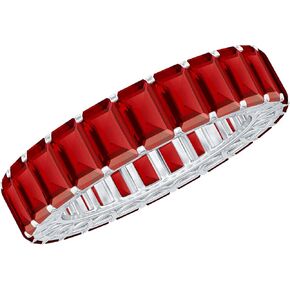 7.25 CTTW Emerald Cut خلق Ruby Full Eternity Ring للنساء ، 3x5 مم ، جودة AAAA in Kuwait