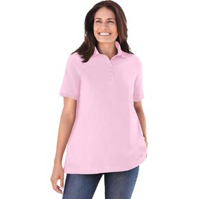 Woman Within Plus Size Perfect Short-Sleeve Polo Shirt in Kuwait