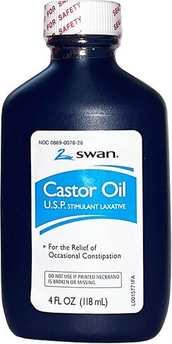 SWAN Castor Oil USP 100% Stimulant Laxative 4 FL OZ - For Relief of occasional Constipation in Saudi Arabia