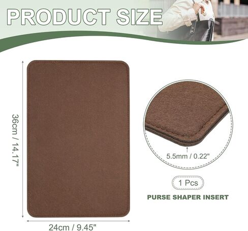 Felt Base Shaper, Bag Bottom Shaper Purse Organizer Insert, Handbag Organizers Arc Corner Liner Board Insert, 14 x 9 Inch Fit for Purse Tote Bag Handbag Women (Coffee) in Kuwait