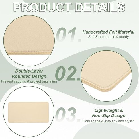 مشكل قاعدة محسوس ، حقيبة أسفل المشكل ، منظم إدراج ، منظمي حقيبة اليد قوس الزاوية ، إدراج لوحة ، 14 × 7 بوصة من أجل محفظة حقيبة حقيبة اليد (2 عبوة ، رمادي فاتح) in Kuwait