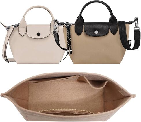 Ztujo Pres Organizer Insert for Le Pliage Mini و Xtra XS Handbag ، Xtra XS Pouch (Le Pliage Energy/Xtra XS ، Beige) in Kuwait
