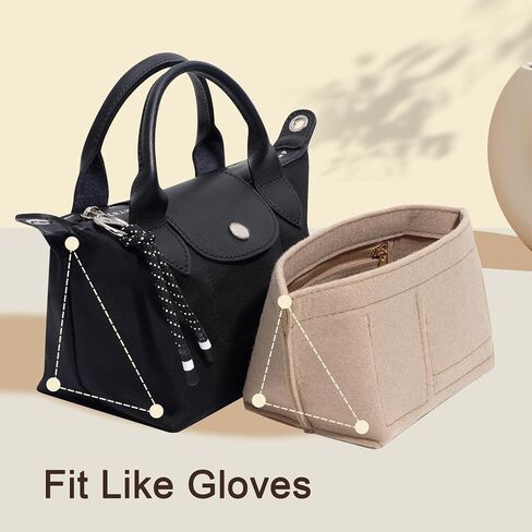 Ztujo Pres Organizer Insert for Le Pliage Mini و Xtra XS Handbag ، Xtra XS Pouch (Le Pliage Energy/Xtra XS ، Beige) in Kuwait