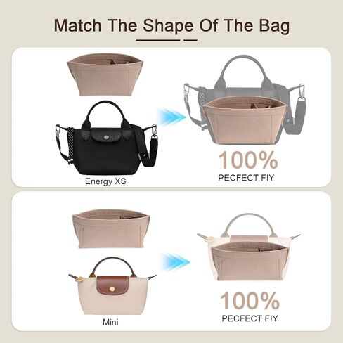 Ztujo Pres Organizer Insert for Le Pliage Mini و Xtra XS Handbag ، Xtra XS Pouch (Le Pliage Energy/Xtra XS ، Beige) in Kuwait
