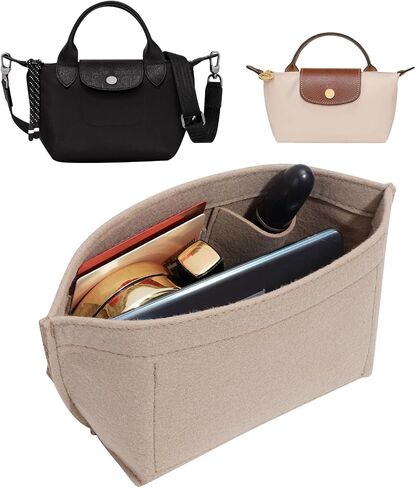 Ztujo Pres Organizer Insert for Le Pliage Mini و Xtra XS Handbag ، Xtra XS Pouch (Le Pliage Energy/Xtra XS ، Beige) in Kuwait